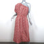 Apiece Apart One Shoulder Midi Dress Palma Red Floral Print Cotton Size Large