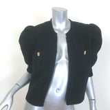 L'Agence Delilah Cropped Cardigan Black Cotton-Blend Size Medium NEW