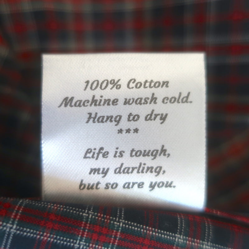 Heather Harlan Plaid Swing Shirt Navy/Red Cotton Size Extra Small