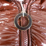 Zimmermann Kaleidoscope Down Puffer Jacket Chocolate Faux Patent Size 0 NEW