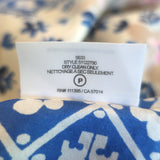 Tory Burch Cover-Up Tunic Dress Cream/Blue Printed Silk Size Medium/Large