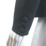 Balmain Satin-Lapel Tuxedo Jacket Black Wool Size 38 Open-Front Jacket