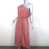 Apiece Apart One Shoulder Midi Dress Palma Red Floral Print Cotton Size Large