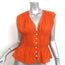 FRAME Ruched V-Neck Blouse Orange Cotton Size Small Sleeveless Top NEW