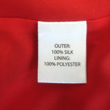 Saloni Olivia Wrap-Effect Midi Dress Red Floral Print Silk Size 4