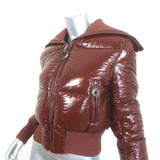 Zimmermann Kaleidoscope Down Puffer Jacket Chocolate Faux Patent Size 0 NEW