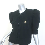 L'Agence Delilah Cropped Cardigan Black Cotton-Blend Size Medium NEW