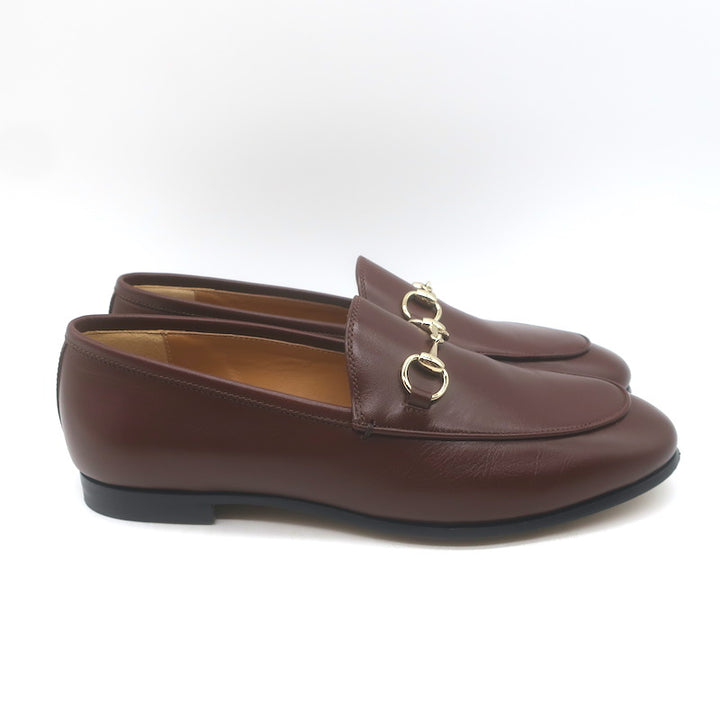 Gucci Jordaan Horsebit Loafers Sweet Chestnut Leather Size 37