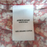 Apiece Apart One Shoulder Midi Dress Palma Red Floral Print Cotton Size Large