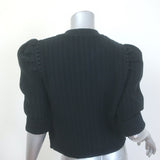 L'Agence Delilah Cropped Cardigan Black Cotton-Blend Size Medium NEW