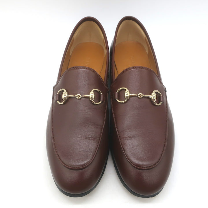 Gucci Jordaan Horsebit Loafers Sweet Chestnut Leather Size 37