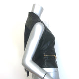 Ki6? Who Are You? Fringe Leather Vest Black Size 42