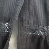 Cleobella Bijou Button-Front Midi Dress Black Lace-Trim Cotton Size Extra Small