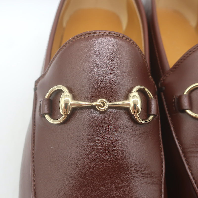 Gucci Jordaan Horsebit Loafers Sweet Chestnut Leather Size 37
