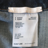 Helmut Lang Unisex Cropped Denim Trucker Jacket Dark Blue Cotton Size Small