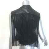 Ki6? Who Are You? Fringe Leather Vest Black Size 42