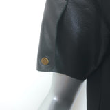 Derek Lam Leather-Sleeve Belted Shift Dress Black Virgin Wool Size US 4