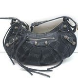 Balenciaga Le Cagole Small Shoulder Bag Black BB Monogram Denim