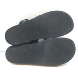 Chanel CC Chain-Trimmed Slingback Sandals Black Leather Size 39 C