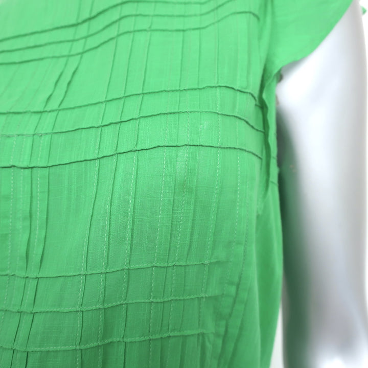 Athe Vanessa Bruno Emir Drop Waist Dress Green Cotton Size 38