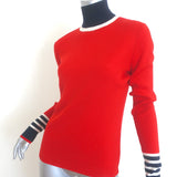 Tory Burch Tory Sport Ribbed Turtleneck Sweater Red Merino Wool Size Medium