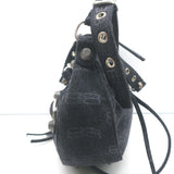 Balenciaga Le Cagole Small Shoulder Bag Black BB Monogram Denim