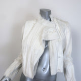 Valentino Flap-Front Goat Fur Jacket Cream Size 38