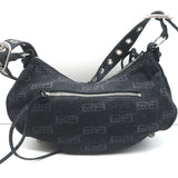 Balenciaga Le Cagole Small Shoulder Bag Black BB Monogram Denim