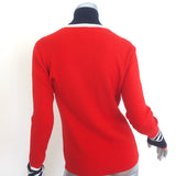 Tory Burch Tory Sport Ribbed Turtleneck Sweater Red Merino Wool Size Medium