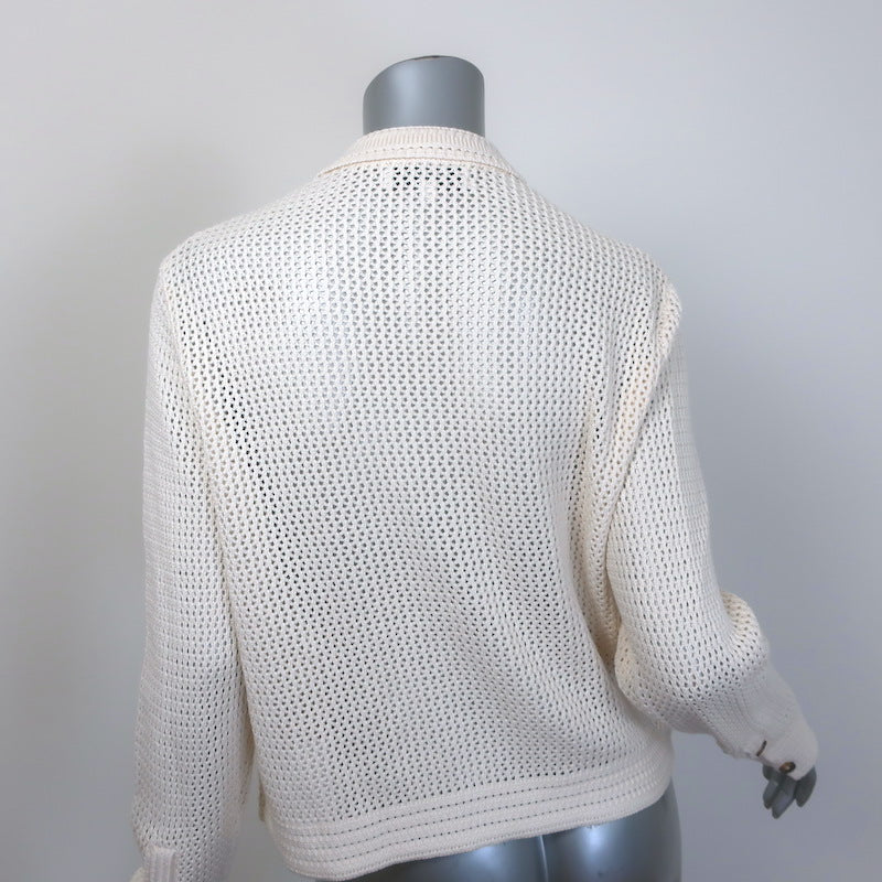 La Ligne Jane Crochet Shirt Cream Cotton-Blend Size Medium