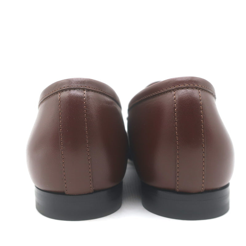 Gucci Jordaan Horsebit Loafers Sweet Chestnut Leather Size 37