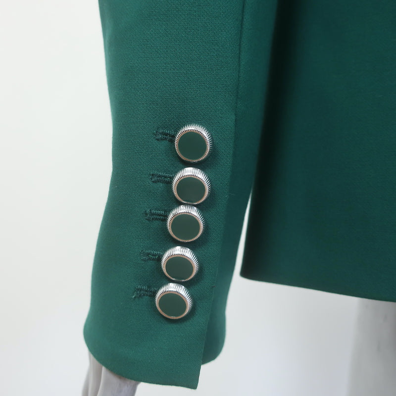 Veronica Beard Miller Dickey Jacket Green Size 4 Double Breasted Blazer