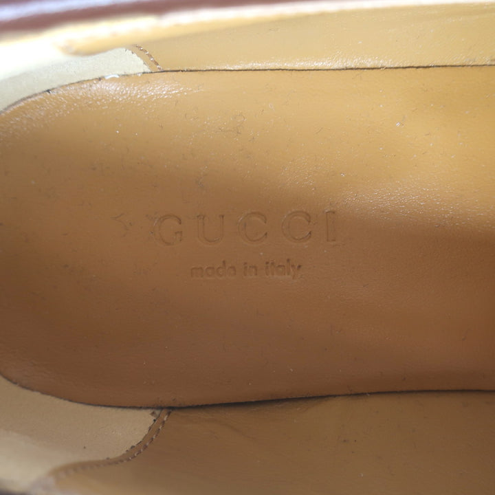 Gucci Jordaan Horsebit Loafers Sweet Chestnut Leather Size 37