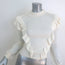 Chloe Ruffle Sweater Vanilla Wool Pointelle Knit Size Small