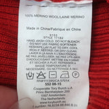 Tory Burch Tory Sport Ribbed Turtleneck Sweater Red Merino Wool Size Medium