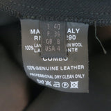 Derek Lam Leather-Sleeve Belted Shift Dress Black Virgin Wool Size US 4