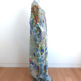 Camilla Lace-Up Kaftan Light Blue Crystal-Embellished Silk One Size Maxi Dress