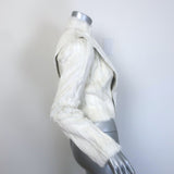 Valentino Flap-Front Goat Fur Jacket Cream Size 38