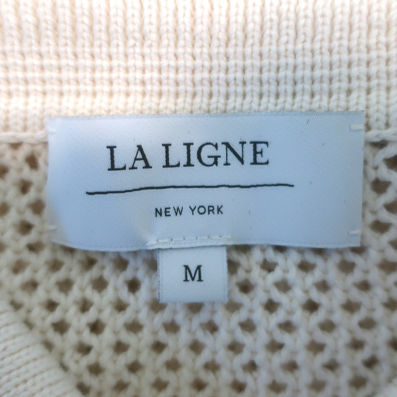 La Ligne Jane Crochet Shirt Cream Cotton-Blend Size Medium