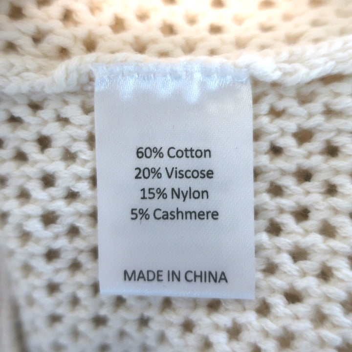 La Ligne Jane Crochet Shirt Cream Cotton-Blend Size Medium