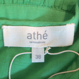 Athe Vanessa Bruno Emir Drop Waist Dress Green Cotton Size 38