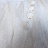 Valentino Flap-Front Goat Fur Jacket Cream Size 38