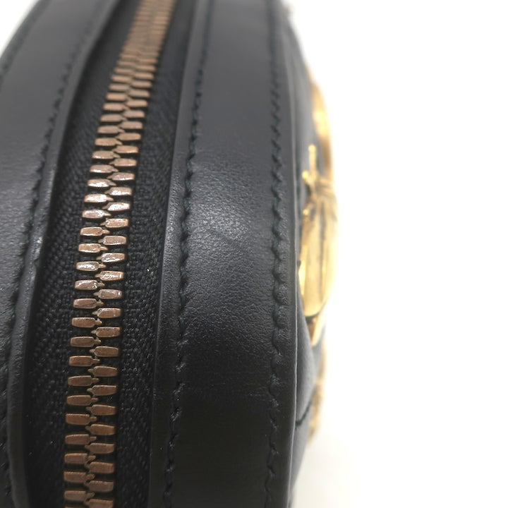 Gucci GG Marmont Animal Studs Matelasse Mini Belt Bag Black Leather Size 85