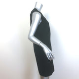 Christopher Kane Scalloped V-Neck Sleeveless Mini Dress Black Wool Crepe Size 10