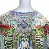 Camilla Lace-Up Kaftan Light Blue Crystal-Embellished Silk One Size Maxi Dress