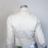 Valentino Flap-Front Goat Fur Jacket Cream Size 38