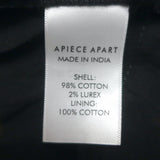 Apiece Apart Wrap Dress Nueva Costa Black/Copper Lurex Striped Cotton Size 12