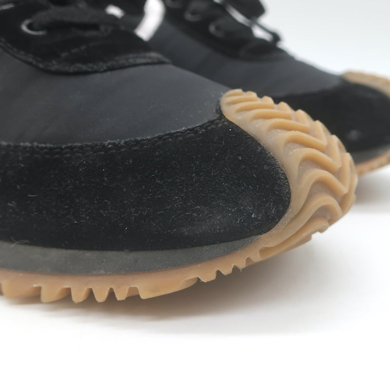 Loewe Flow Runner Sneakers Black Nylon &amp; White Leather Size 38