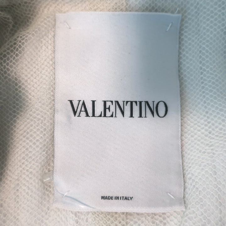 Valentino Flap-Front Goat Fur Jacket Cream Size 38