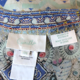 Camilla Lace-Up Kaftan Light Blue Crystal-Embellished Silk One Size Maxi Dress